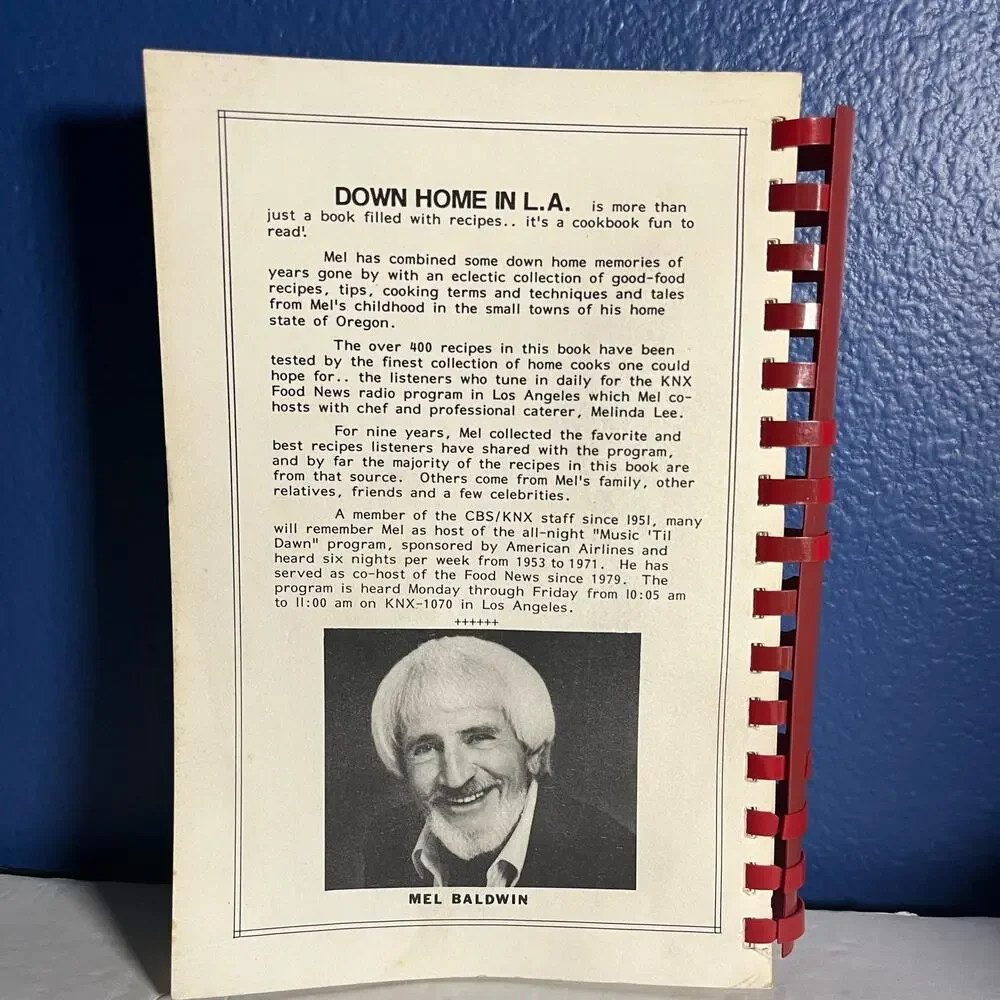Mel‎ Baldwin’s Down Home In LA Cookbook SIGNED